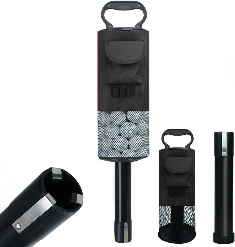 HOW TRUE Golf Ball Retriever, Portable Shag Bag Golf Ball Pick Up with Removable Plastic Tube, Pocket Shagger Storage - Image 1