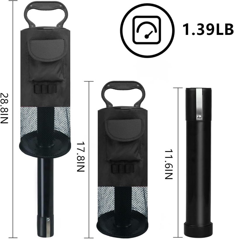 HOW TRUE Golf Ball Retriever, Portable Shag Bag Golf Ball Pick Up with Removable Plastic Tube, Pocket Shagger Storage - Image 2