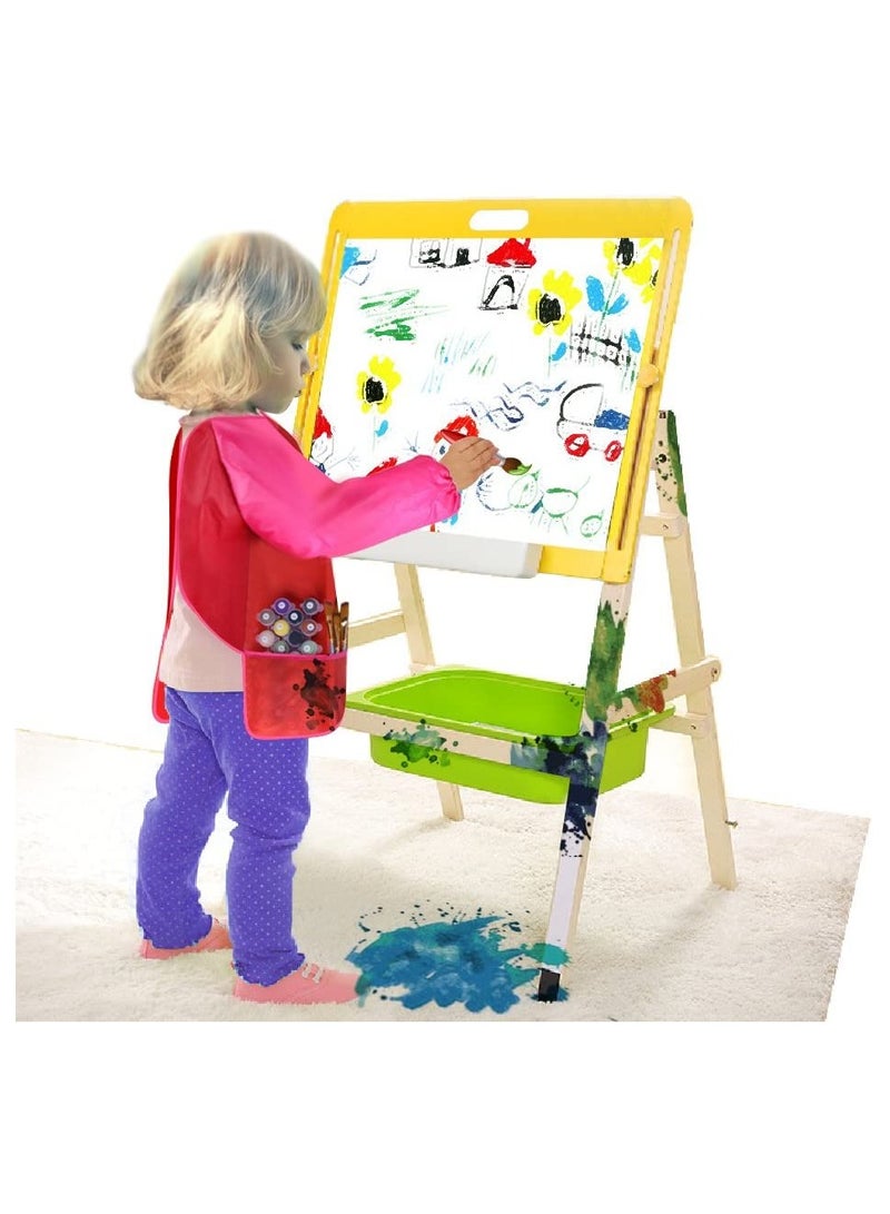 جاكيت رسم للأطفال، جاكيت رسم للأطفال، مريلة رسم للأطفال بأكمام طويلة مقاومة للماء مع 3 جيوب للأطفال من 3-8 سنوات - Image 4