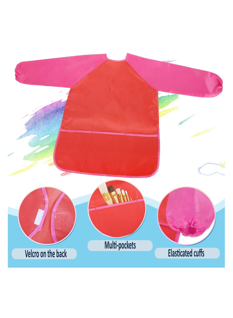 جاكيت رسم للأطفال، جاكيت رسم للأطفال، مريلة رسم للأطفال بأكمام طويلة مقاومة للماء مع 3 جيوب للأطفال من 3-8 سنوات - Image 3
