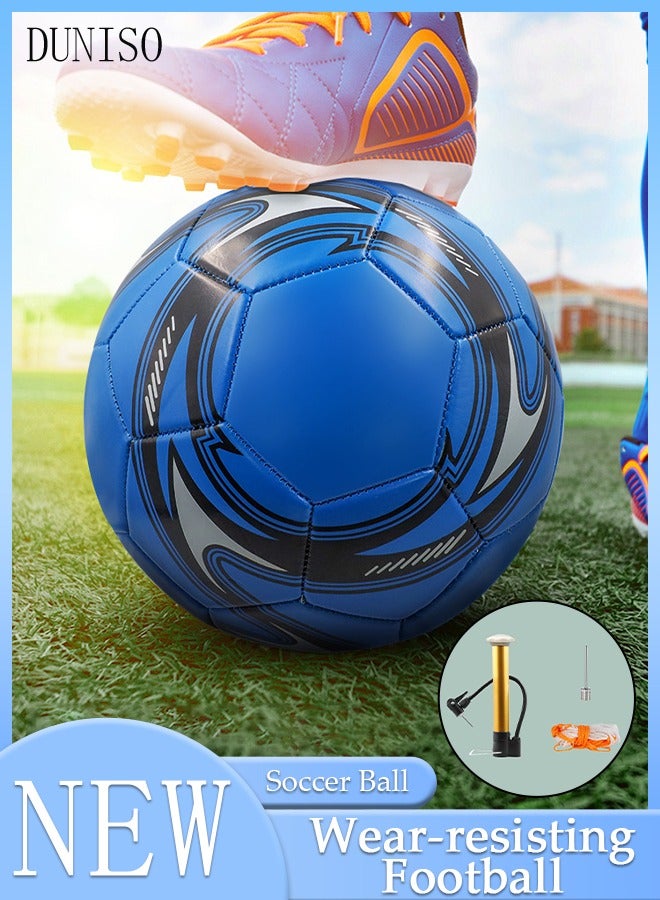 DUNISO Soccer Ball Size 5 High Quality Football for Training Playing Waterproof And Wear Resistant Football for Official Matches with Air Pump Net bag and Ball Needles Indoor Outdoor Game Soccer Ball - Image 1