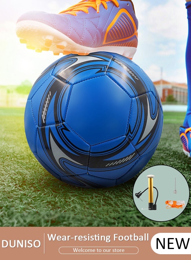 DUNISO Soccer Ball Size 5 High Quality Football for Training Playing Waterproof And Wear Resistant Football for Official Matches with Air Pump Net bag and Ball Needles Indoor Outdoor Game Soccer Ball - Image 1