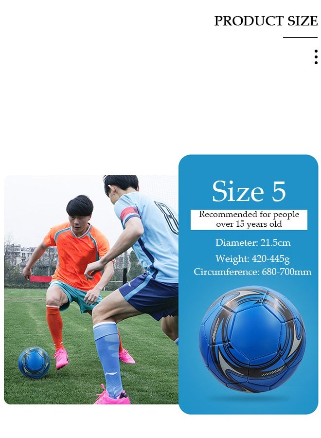 DUNISO Soccer Ball Size 5 High Quality Football for Training Playing Waterproof And Wear Resistant Football for Official Matches with Air Pump Net bag and Ball Needles Indoor Outdoor Game Soccer Ball - Image 2