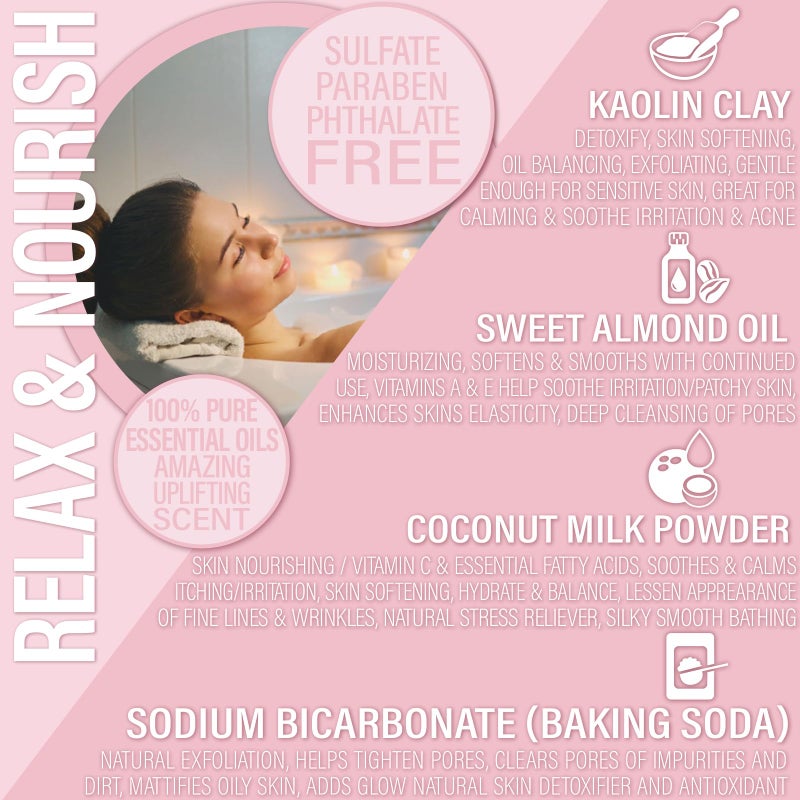 Luxiny Vegan Milk Bath Soak Made with Moisturizing Coconut Milk Powder & Sweet Almond Oil for a Bath Bomb Dust Soothing Fizz & Relaxing Soak  8 oz. (Grapefruit Yang Yang) - Image 3