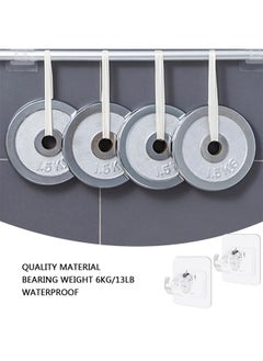 GUSGU 8PCS Self Adhesive Curtain Brackets, No Drilling Curtain  Holder Hooks, Clear Plastic Adjustable Curtain Hooks Curtain Hangers for Bathroom, Bedroom Transparent  ﻿  - Image 3