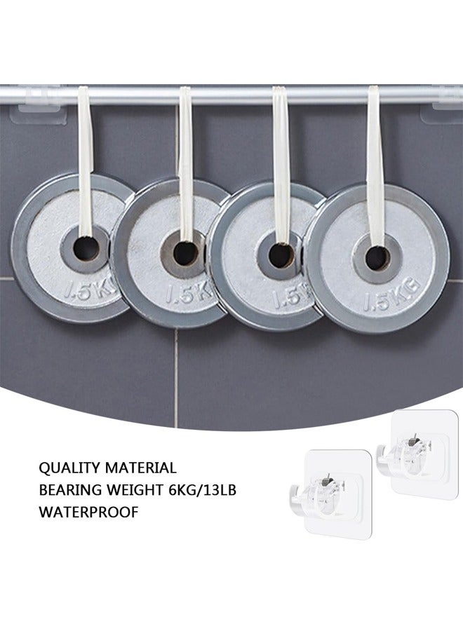 GUSGU 8PCS Self Adhesive Curtain Brackets, No Drilling Curtain  Holder Hooks, Clear Plastic Adjustable Curtain Hooks Curtain Hangers for Bathroom, Bedroom Transparent  ﻿ - Image 3