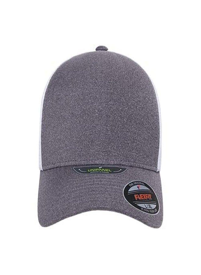 Flexfit Melange Unipanel Trucker Cap, Melange Heather/White, Large-X-Large - Image 5