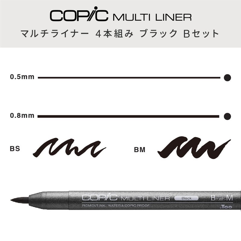 COPIC أقلام كوبية متعددة الخطوط بحبر صبغي عريض، مجموعة مكونة من 4 قطع - Image 2