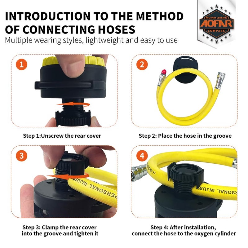 AOFAR Dive Compass AF-Q60C Waterproof, Durable, Compact. Compass with Hose clamp Design for Sailing, Diving - Image 5