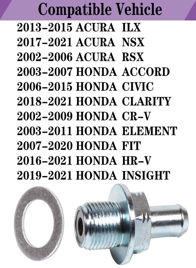 LYNSHINE 0450357 17130-PND-A01 For Honda CRV Accord Element Civic PCV Valve+94109-14000 Oil Crush Washer CR-V HR-V ACURA ILX NSX RSX 17130PNDA01 17130-RBB-A01 0450357 17130RBBA01 1.5L 1.8L 2.0L 2.4L - Image 2