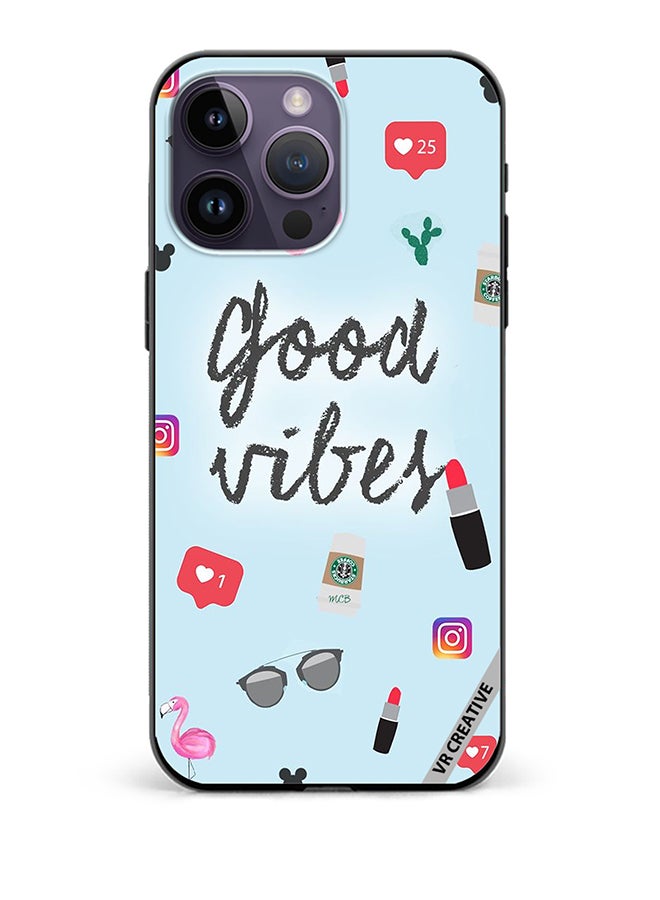 VR CREATIVE Protective Case Cover For Apple iPhone 15 Pro Max Good Vibes Ready to Pose Design Multicolour - Image 1