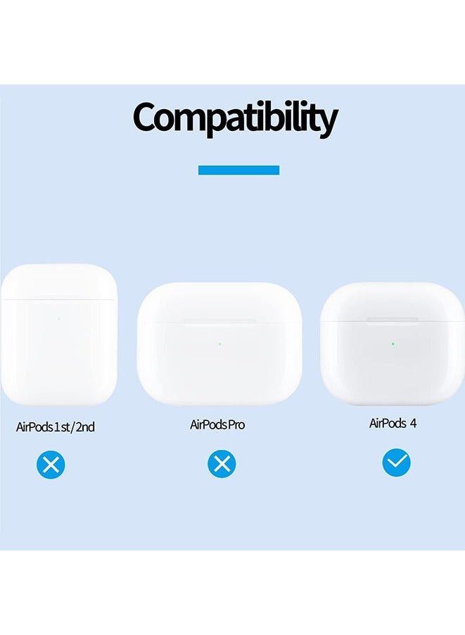 Dust Guard Compatible with AirPods 4 Case - 2 Sets Ultra Slim Metal Dust Protection Sticker (Black)  - Image 3