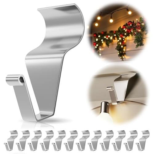 MIUKAA No Hole Vinyl Siding Hooks (12-Pack), Sturdy Hooks for Hanging Outdoor Decor, House Hanger for String Lights & Wreath - Image 1