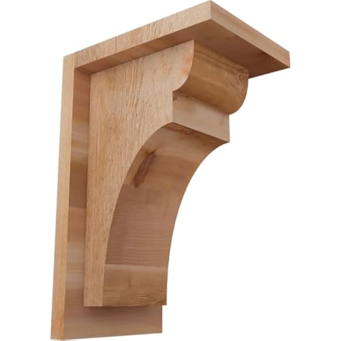 COR06X08X12YOR01RWR YORKTOWN, 8"D X 12"H, 6"W WESTERN RED CEDAR (ROUGH SAWN CORBEL W/BACKPLATE) - Image 1