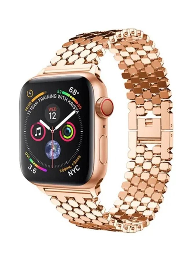 روك بو الفولاذ المقاوم للصدأ ووتش حزام استبدال ينطبق على أبل ووتش 42 / 44 / 45 / 49mm سلسلة 7 / 6 / 5 / 4 / 3 / 2 / 1 - Image 4