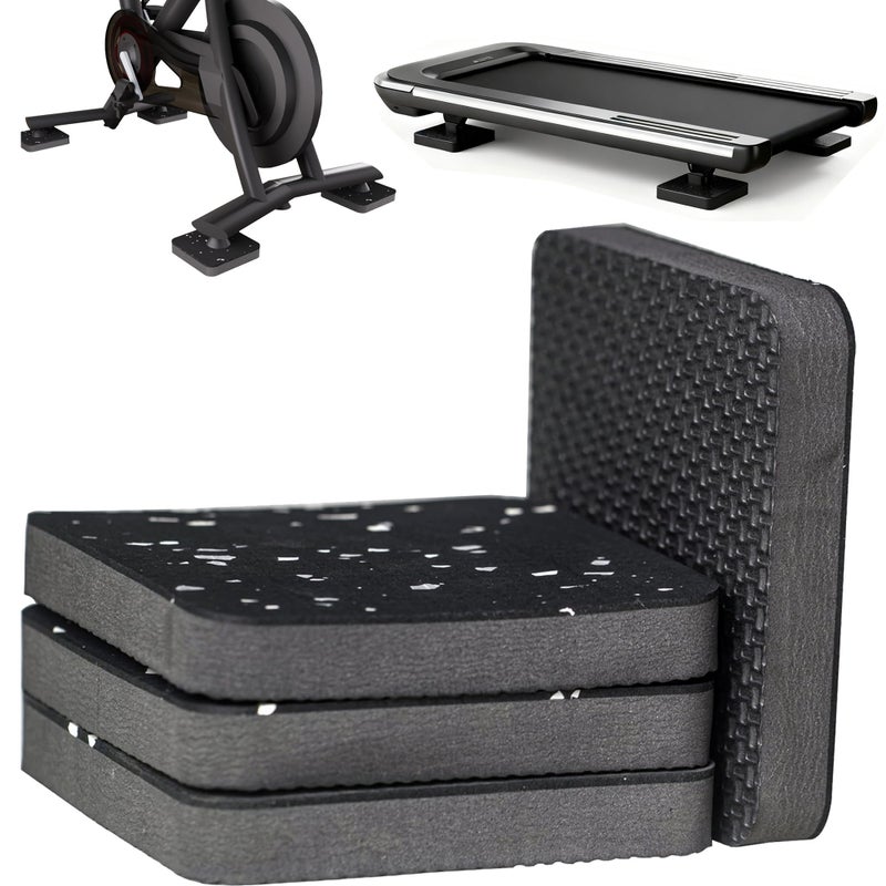 Yeeper Treadmill Mat Pads,Walking Pad Mat for Bike Hardwood Floors&Carpet, 4 Pcs 3.94"x3.94"x0.6" Exercise Equipment Matt Hardwood,Rubber Foam Noise Reduce&Shocking Absorber Gym Floor Protector Padding - Image 1