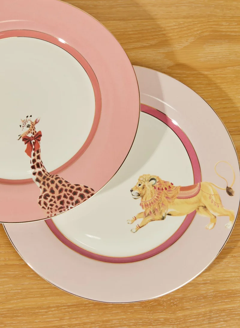 YVONNE ELLEN Set Of 4 Animal Design Dinner Plates