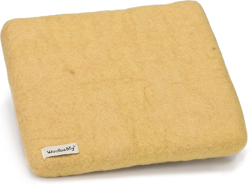 Woolbuddy Needle Felting Pad – Yellow Wool Mat 10x10x1.5 – Foam Alternative Base for 3D, Wet, & Dry Felting Crafts - Image 1