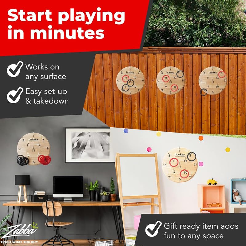 Elite Sportz Equipment Ring Toss Game | Sturdy Wooden Board Set for Kids Outdoor Games | Wall Mounted Hook and Ring Game for Yard Games & Camping Activities - Adults & Kids Picnic - Image 3