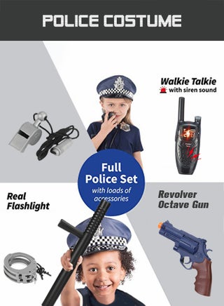 Police Costume Toys With Clothes Hat Handcuffs Baton For Kids Dress Up & Pretend Play - view 3