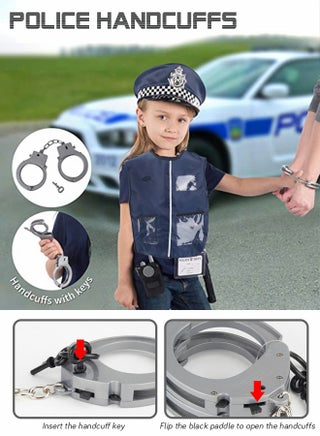 Police Costume Toys With Clothes Hat Handcuffs Baton For Kids Dress Up & Pretend Play - view 4
