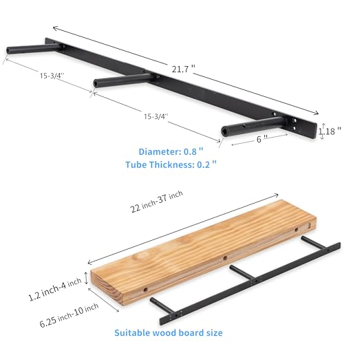 Picesa Hidden Shelf Brackets Floating Shelf Bracket Additional Brackets NO Kits 38 Inch 2 Pcs - Image 3