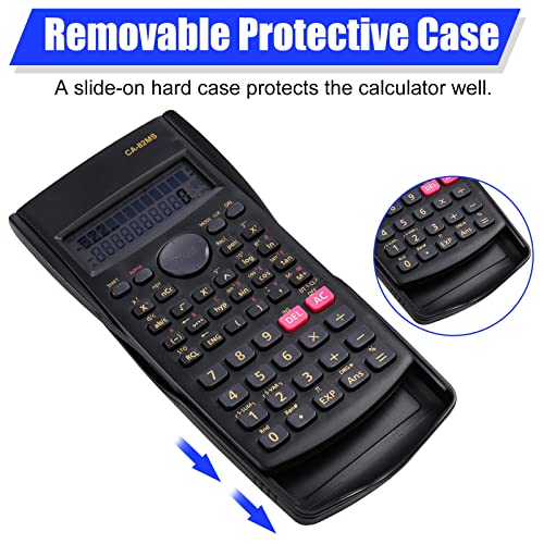 Saillong 12 Pieces 2-Line Engineering Scientific Calculator, Black Function Fractions Math Calculator for Business Office College High School Student Teacher - Image 5