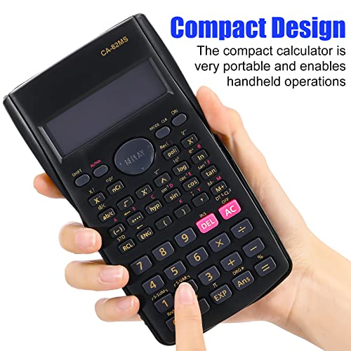 Saillong 12 Pieces 2-Line Engineering Scientific Calculator, Black Function Fractions Math Calculator for Business Office College High School Student Teacher - Image 3