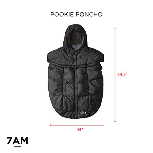 7 A.M 7AM Pookie Poncho Cover for Baby Carrier - Water Repellent & Ultra Soft Micro-Fleece Lining Bunting Bag with Adjustable 2 Hoods, Multifunctional Stroller & Winter Car Seat Cover | (0-4T) - Image 4