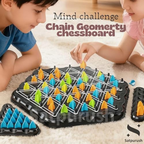 Satpurush Combo Pack of 3 – Flipping Chess, Triangular Chess & Rope Challenge. Educational Indoor Games for Kids 7–14 (SAT-PUZGEO-Game) - Image 2