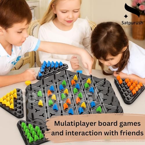 Satpurush Combo Pack of 3 – Flipping Chess, Triangular Chess & Rope Challenge. Educational Indoor Games for Kids 7–14 (SAT-PUZGEO-Game) - Image 5