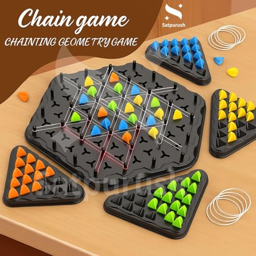 Satpurush Combo Pack of 3 – Flipping Chess, Triangular Chess & Rope Challenge. Educational Indoor Games for Kids 7–14 (SAT-PUZGEO-Game) - Image 3