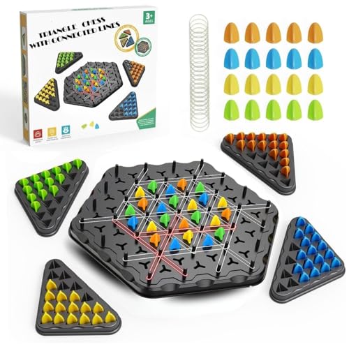 Satpurush Combo Pack of 3 – Flipping Chess, Triangular Chess & Rope Challenge. Educational Indoor Games for Kids 7–14 (SAT-PUZGEO-Game) - Image 1