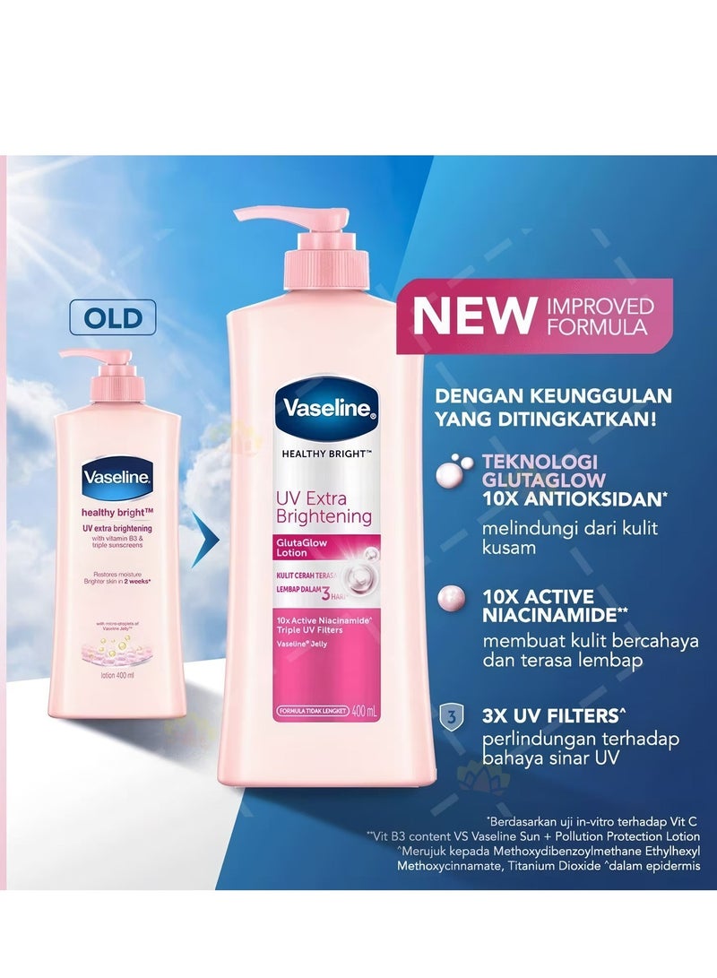 فازلين لوشن جلوتا جلو لتفتيح البشرة بالأشعة فوق البنفسجية 400 مل - Image 2