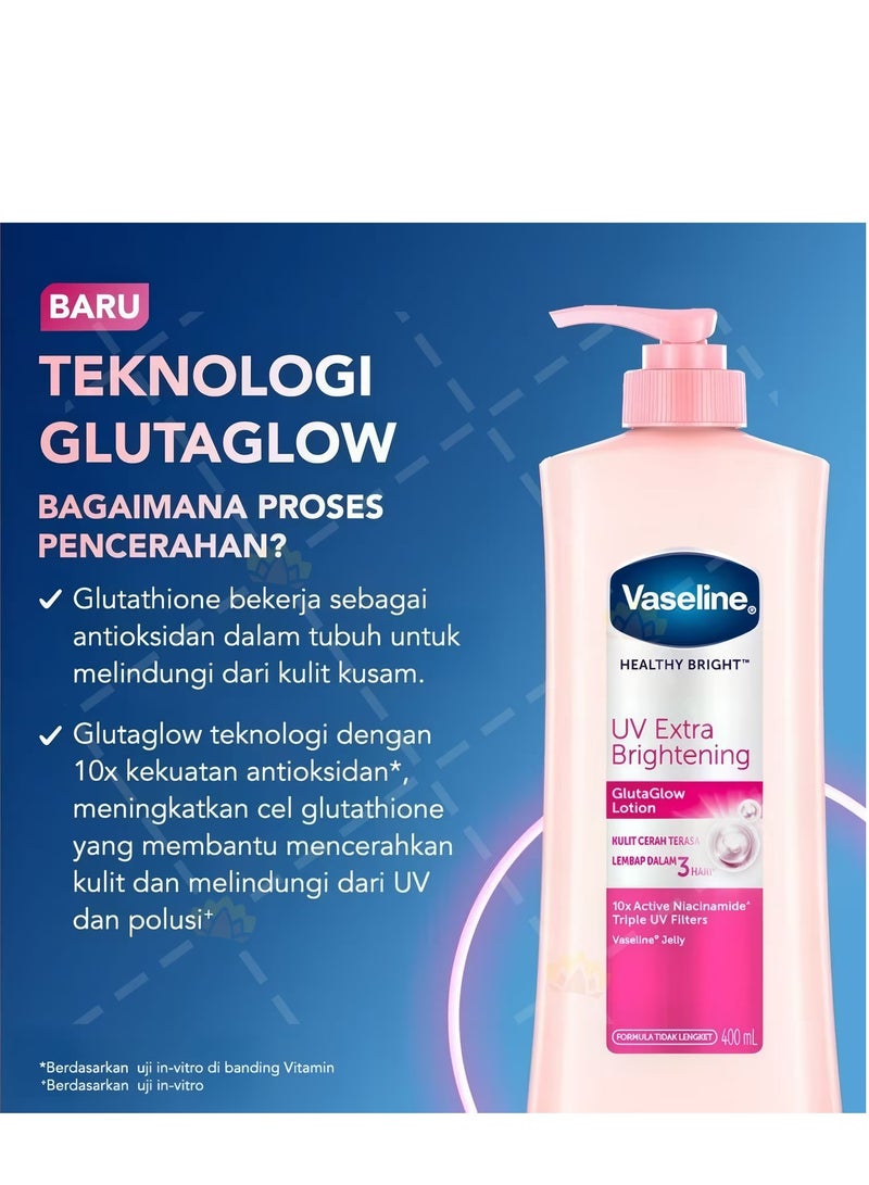 فازلين لوشن جلوتا جلو لتفتيح البشرة بالأشعة فوق البنفسجية 400 مل - Image 3