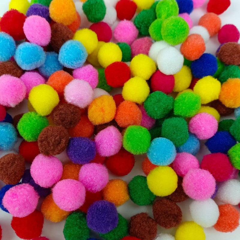 FKEYTO 200 Pieces Pom Poms, 1 Inch Craft Pom Poms, Fuzzy Pompom Puff Balls for DIY Arts, Crafts Projects, Home Decorations (Multi-Colored) - Image 4