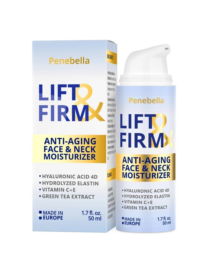 PENEBELLA Enebella New Lift & Firm Anti Aging Face & Neck Cream Made In Europe Firming & Lifting Anti Wrinkle Moisturizer With Hyaluronic Acid Elastin Vitamin C+E Jojoba Babassu Daucus Oils - Image 1