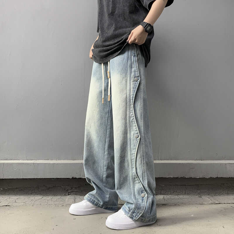 Unisex Classic Denim Jeans Loose Fit Daily Outdoor Wear - Image 1