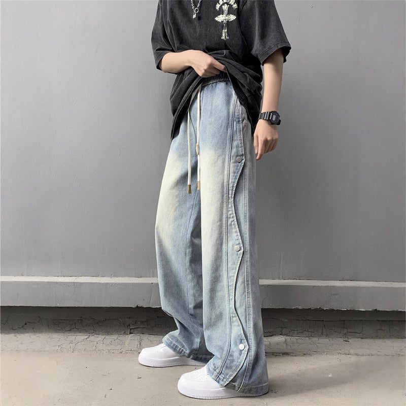 Unisex Classic Denim Jeans Loose Fit Daily Outdoor Wear - Image 4