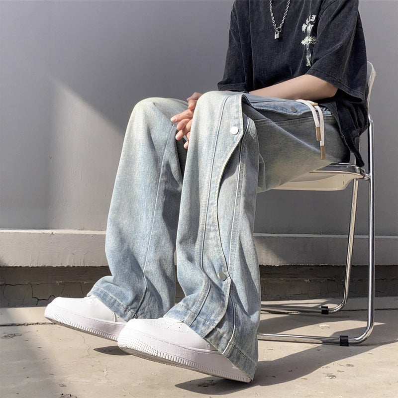 Unisex Classic Denim Jeans Loose Fit Daily Outdoor Wear - Image 5