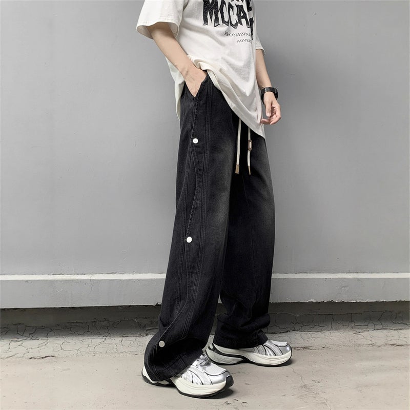 Unisex Classic Denim Jeans Loose Fit Daily Outdoor Wear - Image 3
