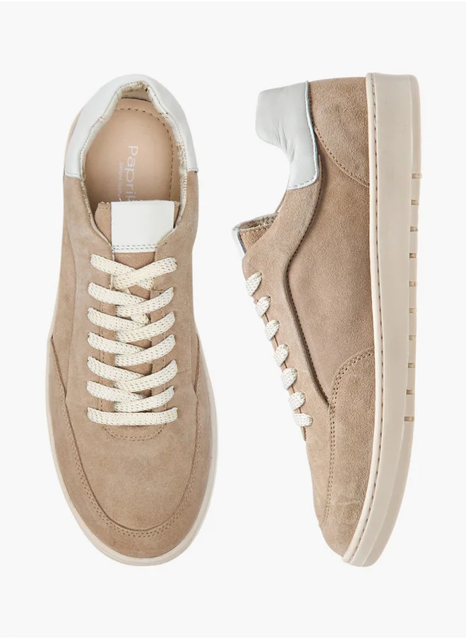 Paprika Women's Panelled Sneakers with Lace-Up Closure