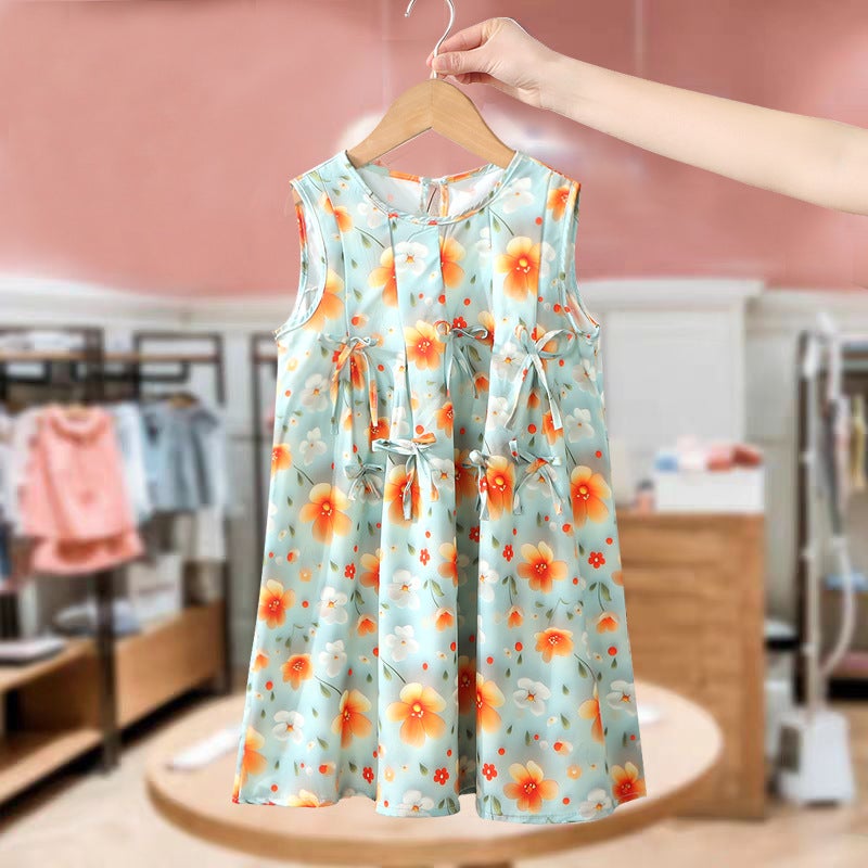 Girls' Summer Dress – Korean Style Cotton Floral Skirt for Children - Image 5