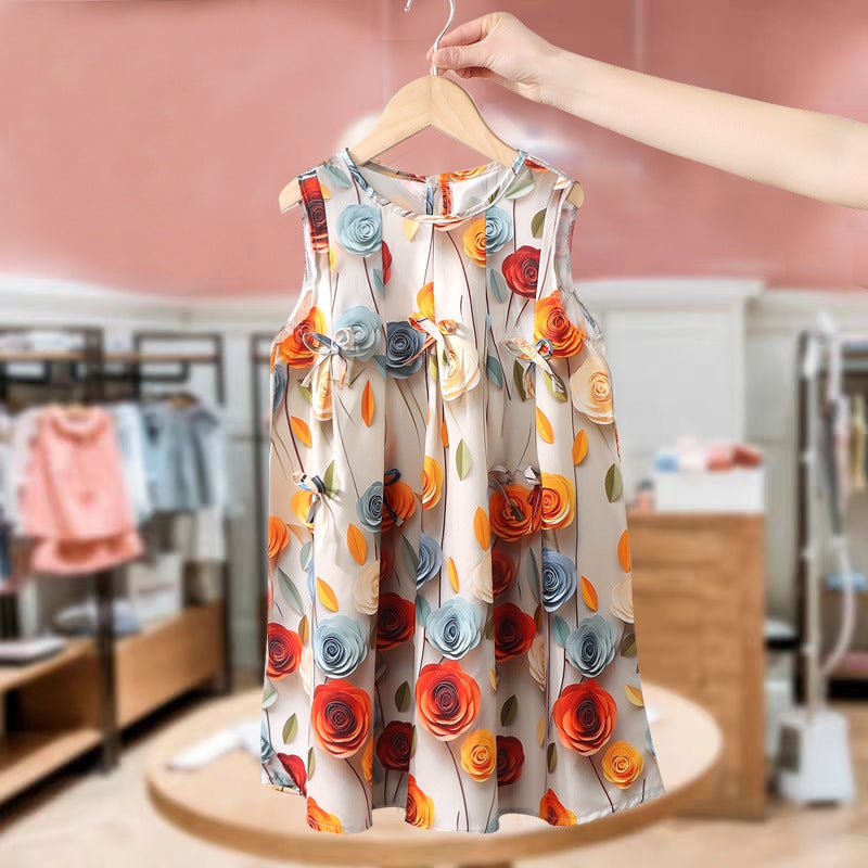 Girls' Summer Dress – Korean Style Cotton Floral Skirt for Children - Image 4