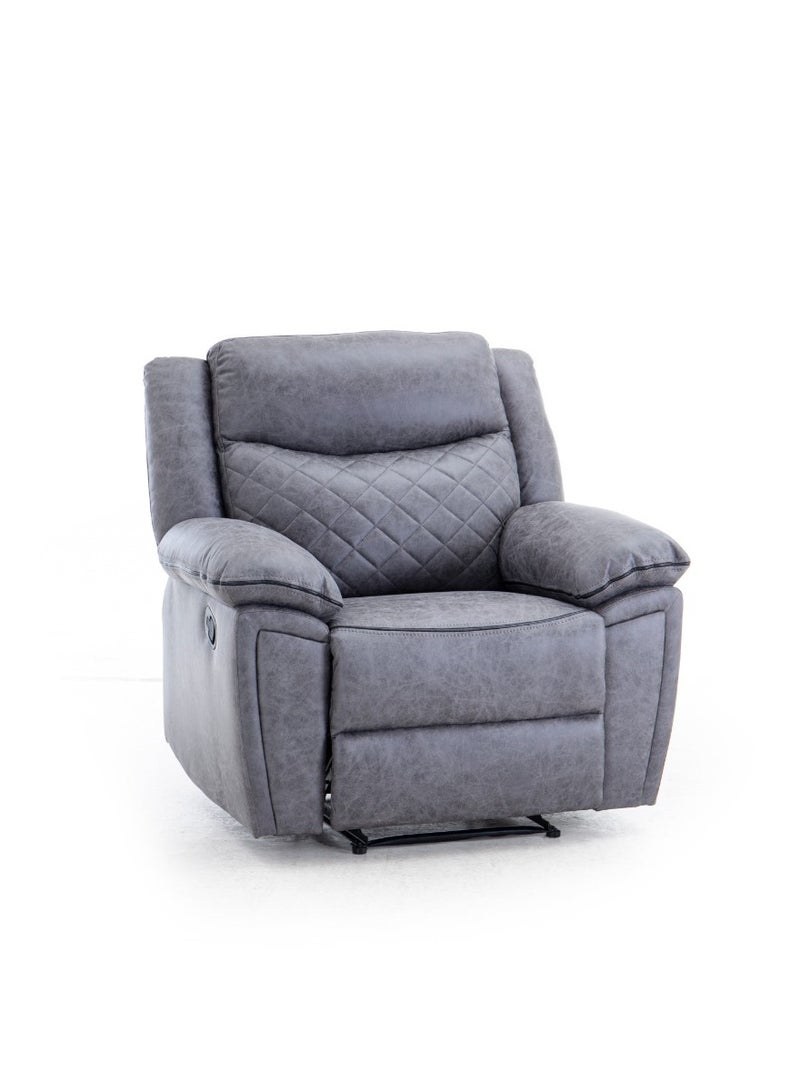 MAF furniture MAF Manual Recline Chair Relaxation Single Recliners Sofa Modern Rocker with Ergonomic Lounge Single Sofa Seat with Living Room Modern Style Ideal Design Dawson Relaxing Recliner Single Living Room Sofa For The Perfect Stylish Home MAF-2241 GREY - Image 1
