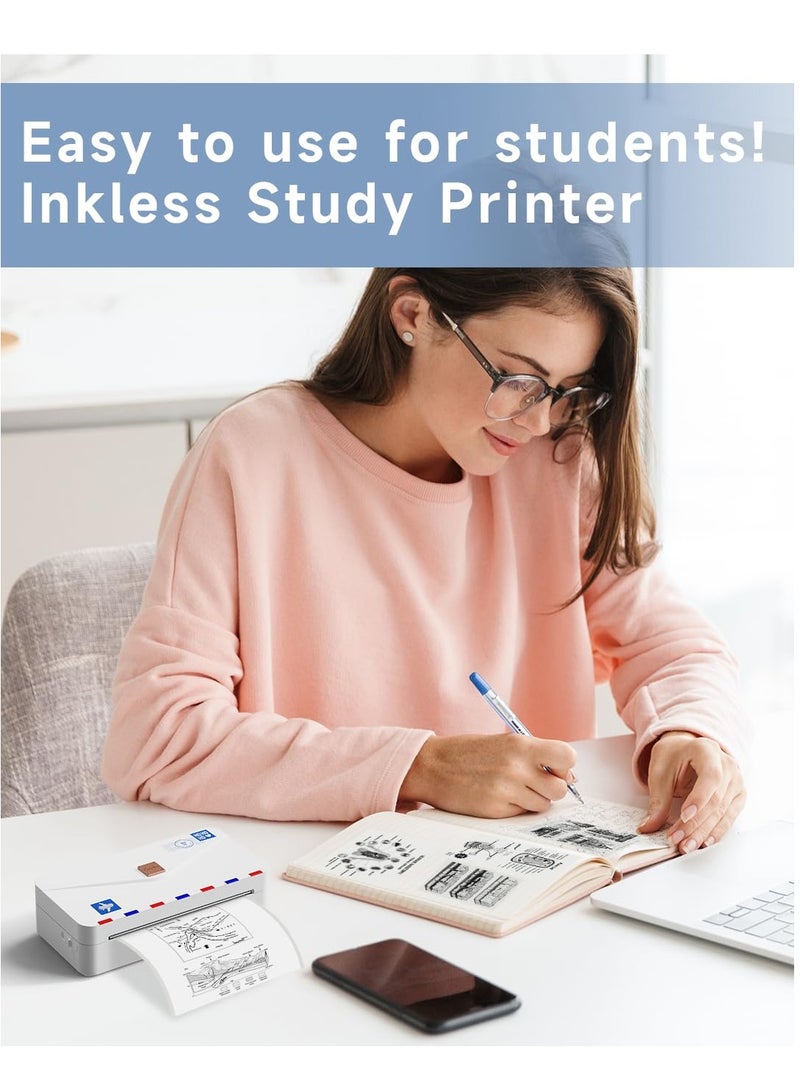 Portable Thermal Printer M04AS 4 Inch, Mini Bluetooth Sticker and Photo Printer, Supports 15/53/80/110mm Printing Width, 300dpi, Ideal for Photos, Notes, Memos, Gift for Kids - Image 2