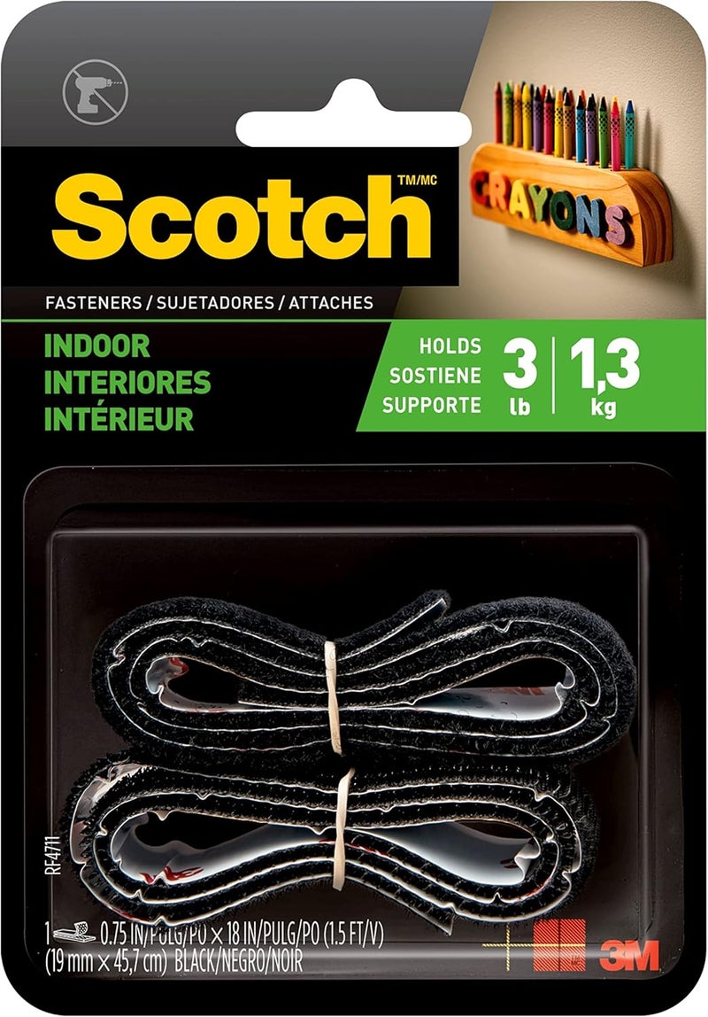 سكوتش مثبت متعدد الأغراض Rf4711، لون أسود، 75 بوصة × 18 بوصة (19 مم × 4.57 م)، استخدامات متعددة، يعمل على معظم الأسطح، لفة واحدة/عبوة - Image 1