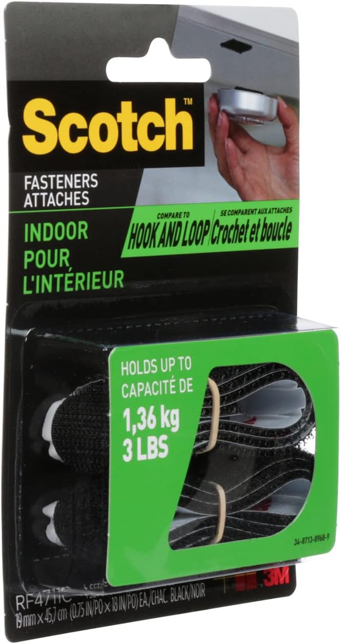 سكوتش مثبت متعدد الأغراض Rf4711، لون أسود، 75 بوصة × 18 بوصة (19 مم × 4.57 م)، استخدامات متعددة، يعمل على معظم الأسطح، لفة واحدة/عبوة - Image 2