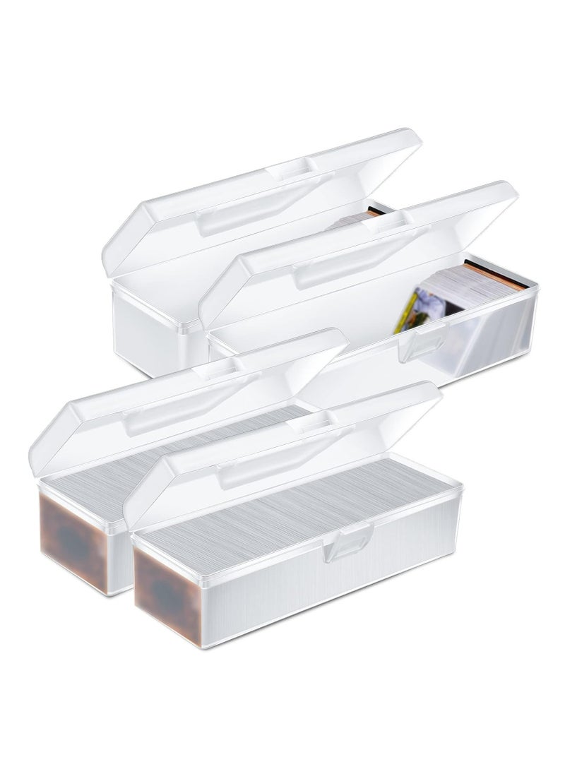 Oasisgalore 4 Pack Trading Card Storage Box, Holds 1200+ Cards, Plastic Deck Box for MTG, Baseball, Football Cards.  - Image 1