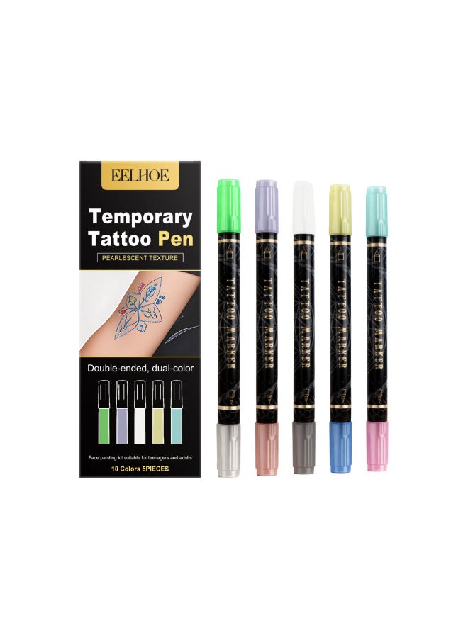 Eelhoe Double-ended Glitter Temporary Tattoo Pen Daily Natural-looking Temporary Tattoo Pen That Blends Well With The Body's Skin - Image 1